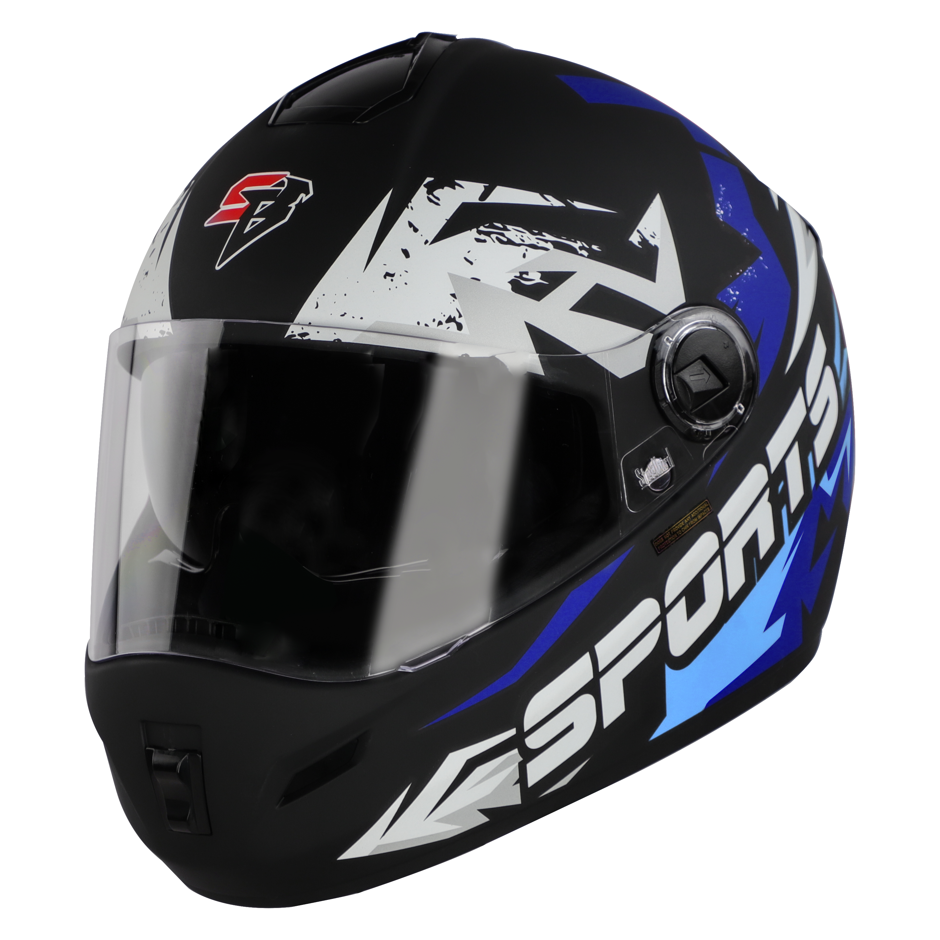 SBH-34 Sports Reflective Glossy Black With Blue